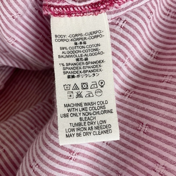 Free People No Limits Shirt Sz XS Button Down Oversized Tunic Striped Red - Picture 12 of 12